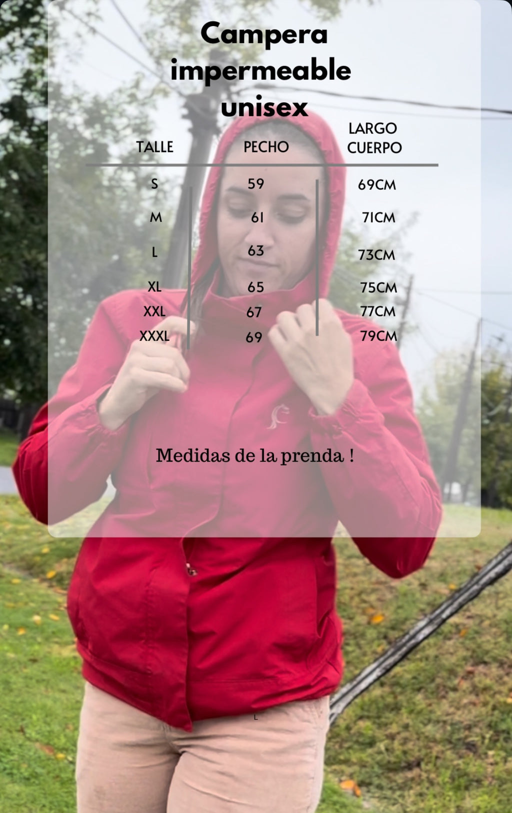 Campera impermeable (unisex)