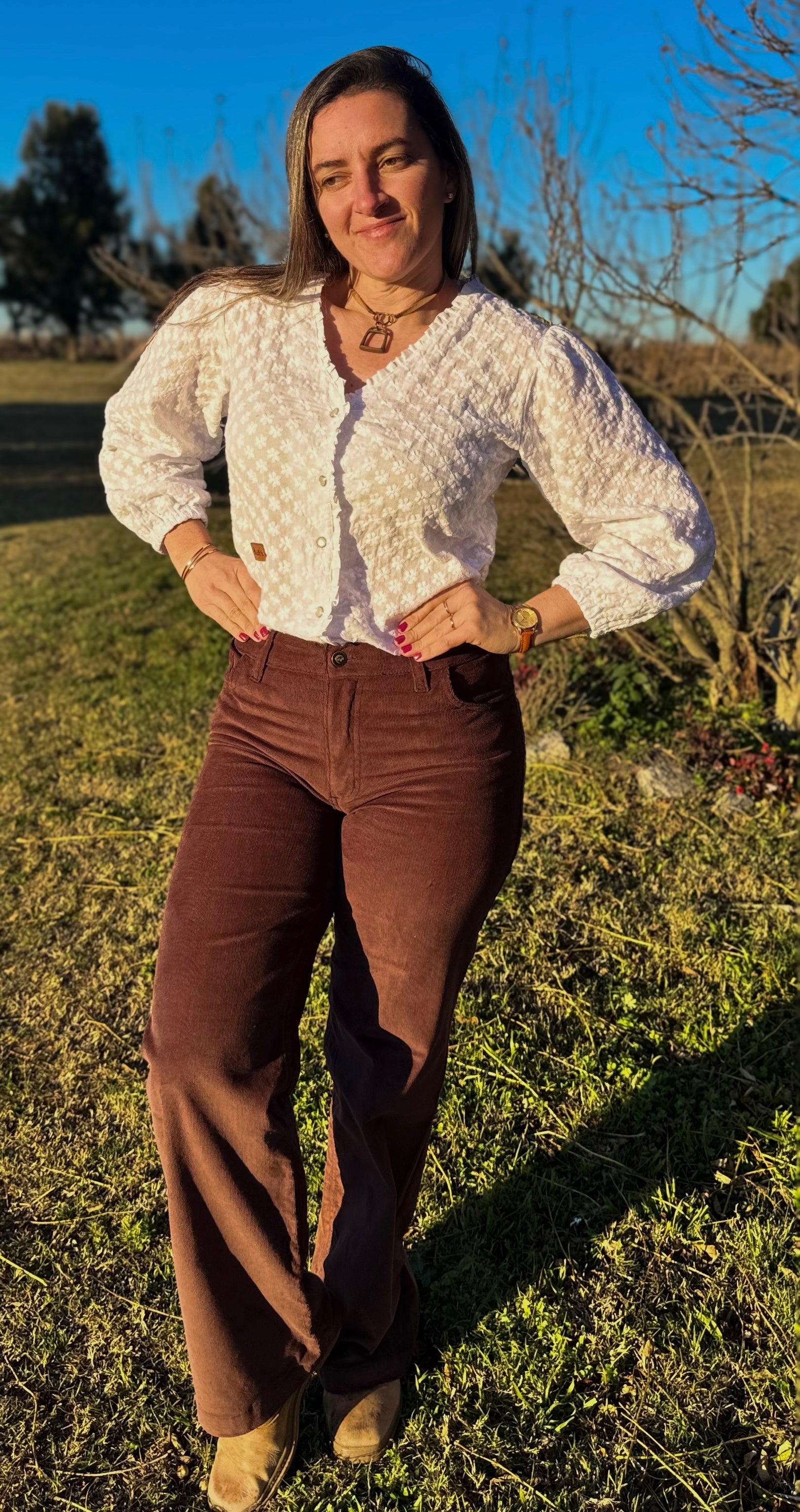 Pantalon Quebracho wide leg de La Cautiva- Estilo y comodidad. Elastizados